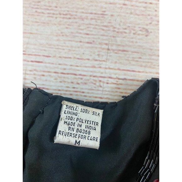 Vintage 80's Lawrence Kazar 100% Silk Sequin Blouse - Medium - Picture 9 of 13